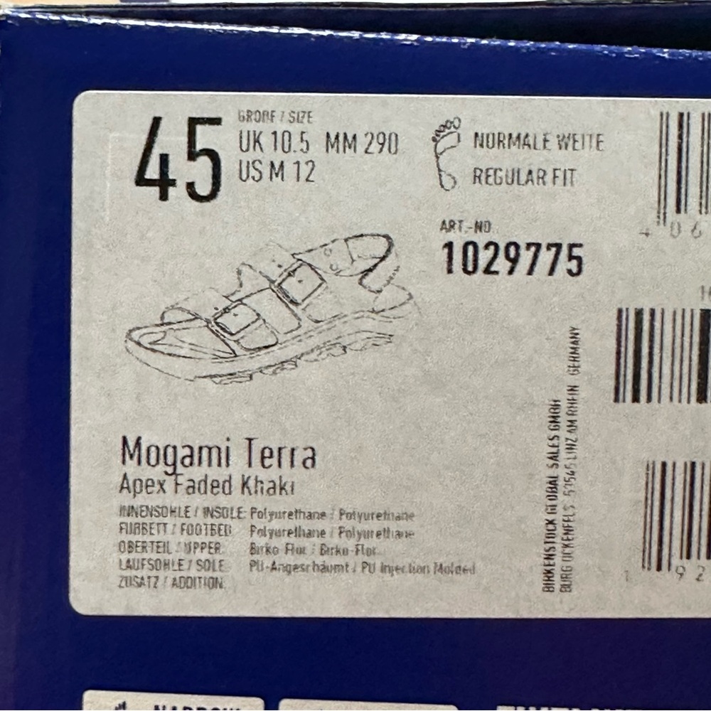 Birkenstock NEW Men’s Mogami Terra Sandals In Apex Faded Khaki Sz.45/12-46/13 - Picture 11 of 11